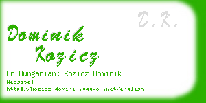 dominik kozicz business card